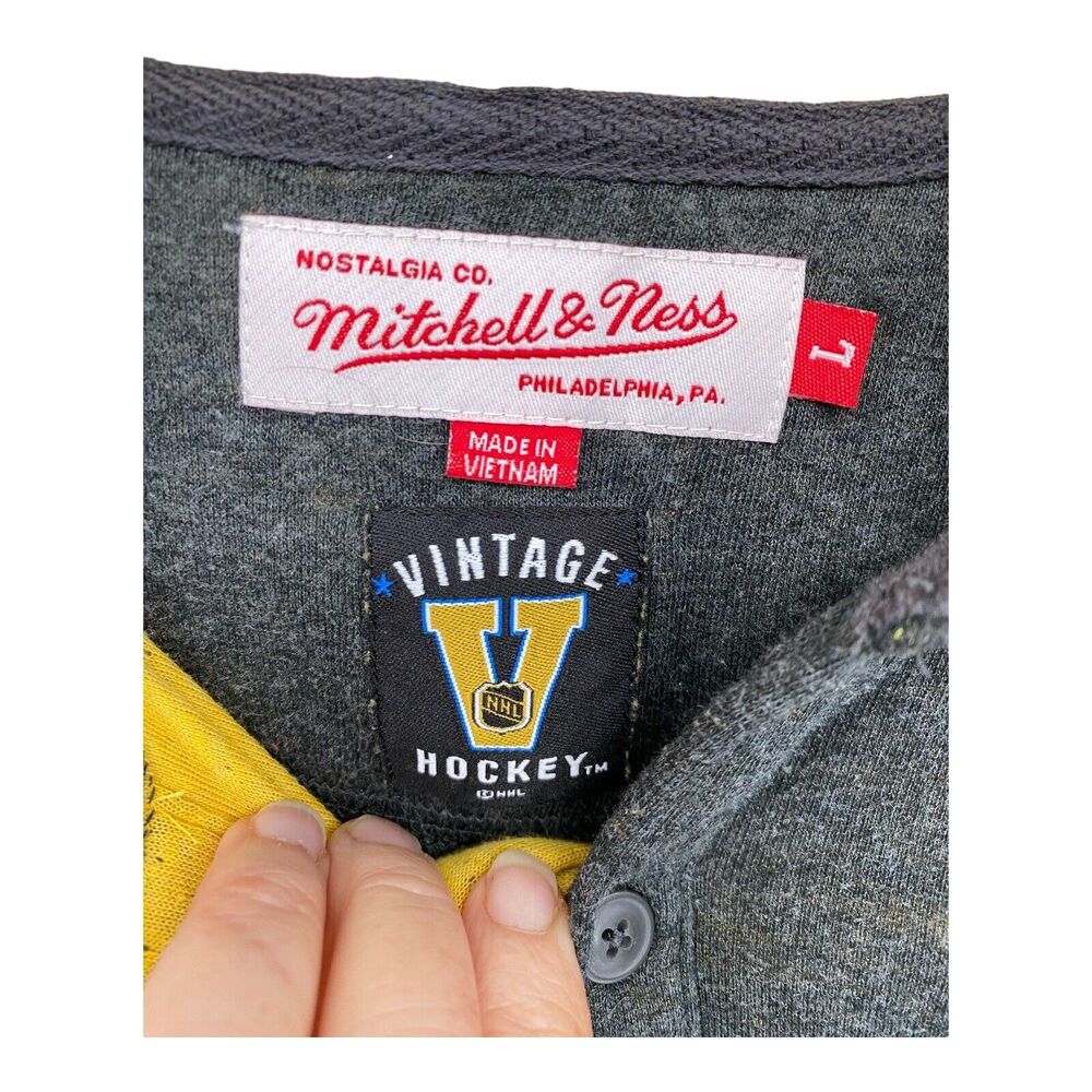Mitchell & Ness Mens Gray NHL Pittsburg Penguins Hoodie Size L‎ Large - Picture 3 of 8